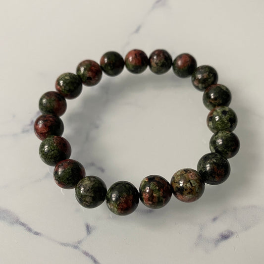 Pure Heliotrope 10mm Unisex Stone Bracelet