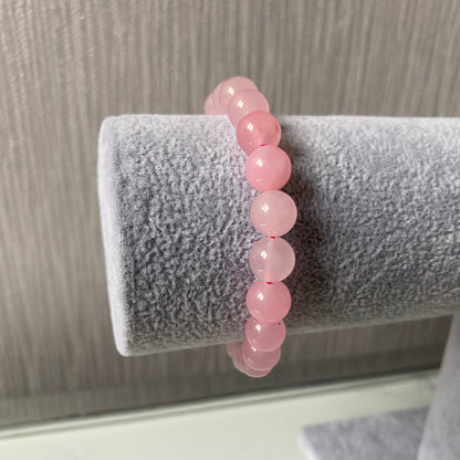 Pure Rose Quartz 8mm Unisex Stone Bracelet