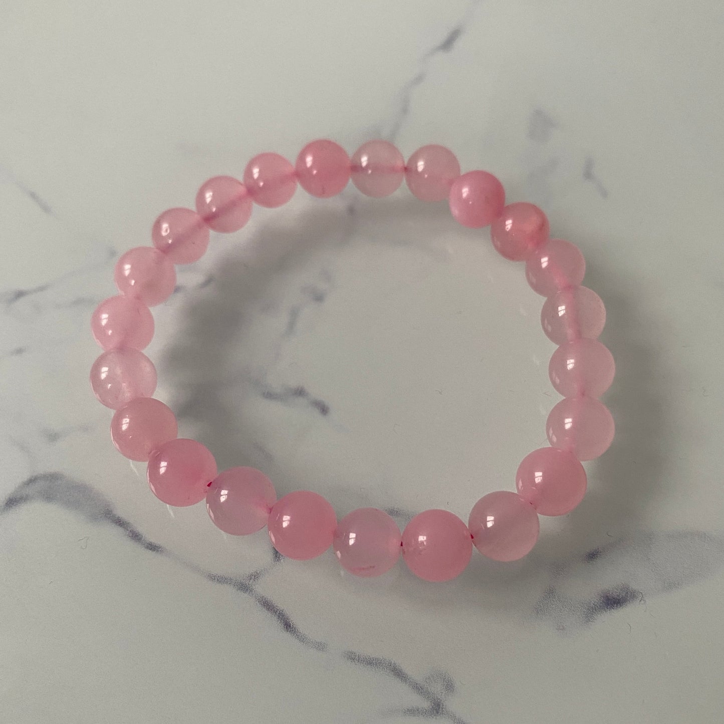 Pure Rose Quartz 8mm Unisex Stone Bracelet