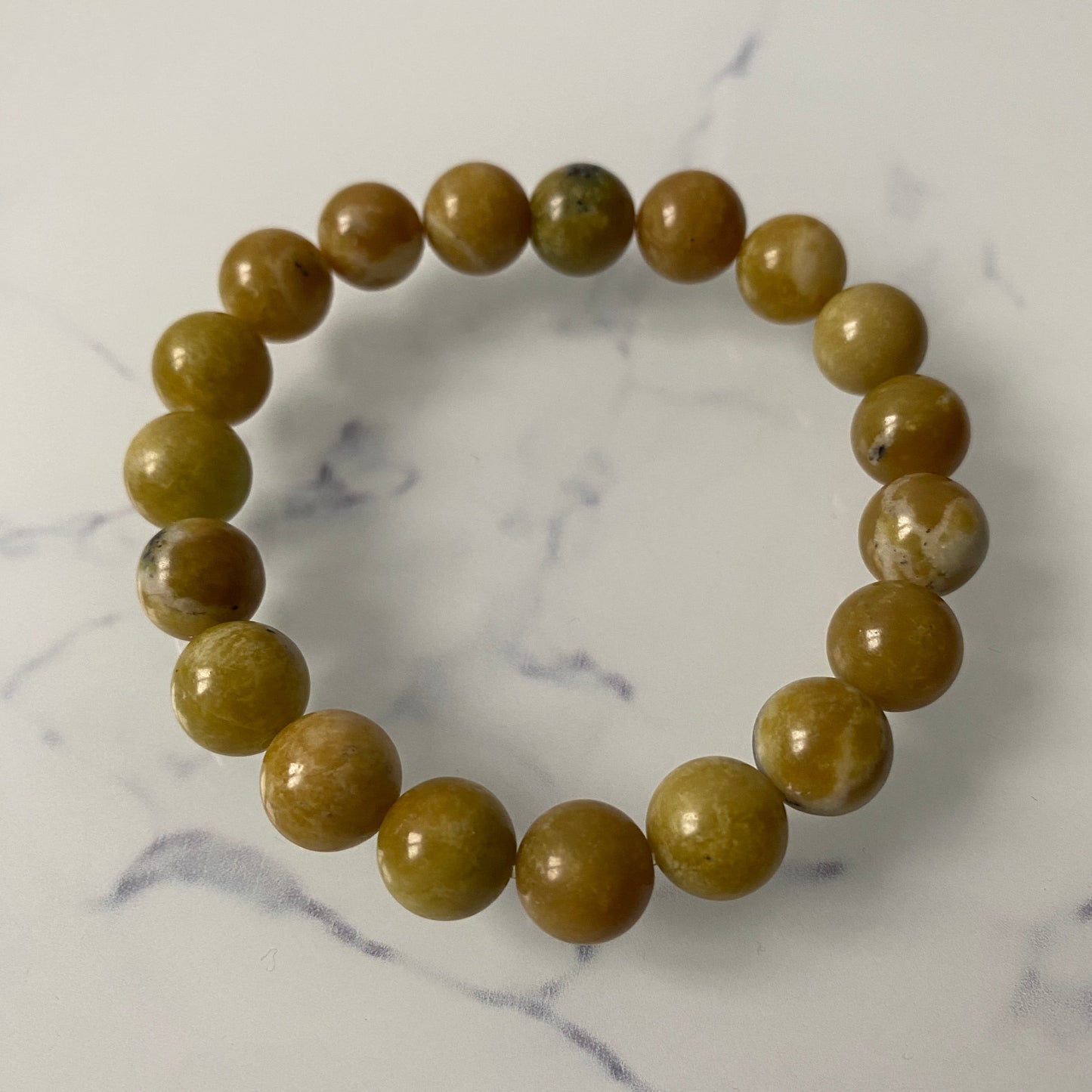 Pure Yellow Jasper 10mm Unisex Stone Bracelet