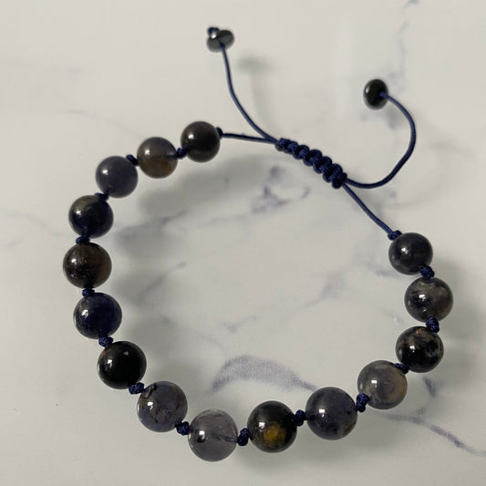 Pure Iolite 7mm Unisex String Bracelet