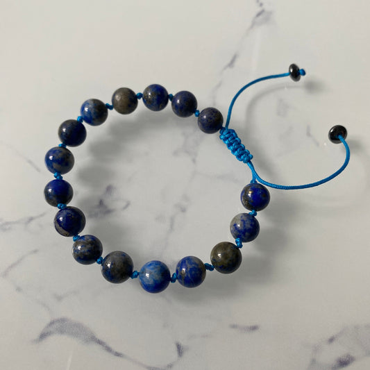 Pure Lapis Lazuli 7mm Unisex String Bracelet