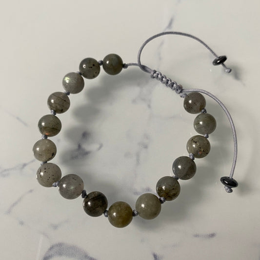 Pure Labradorite 7mm Unisex String Bracelet