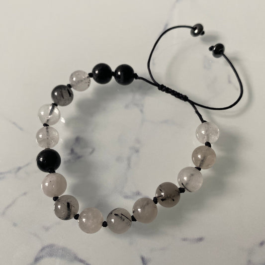 Pure Tourmalinated Quartz 8mm Unisex String Bracelet