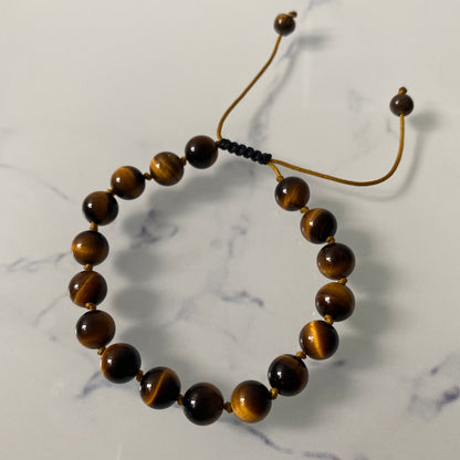 Pure Tiger's Eye 8mm Unisex String Bracelet