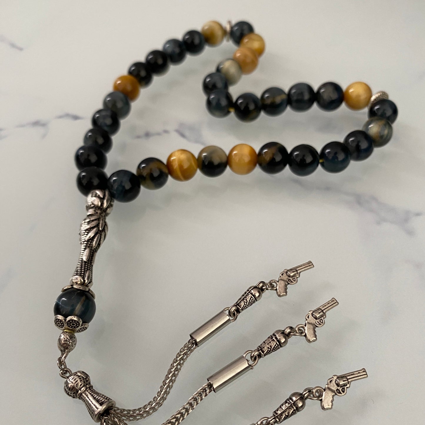 Sterling Silver 925 Tiger's Eye 10mm Rosary